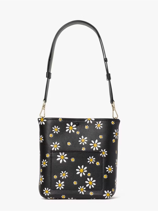 kate spade Black Daisy Print Shoulder Bucket Bag - Picture 2 of 9